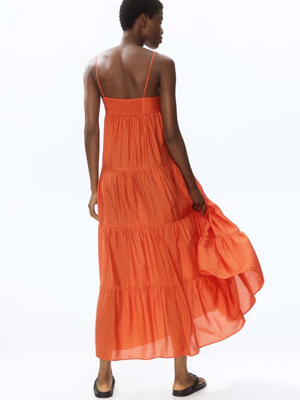 H&M Orange Tiered Maxi Dress - Picture 3 of 5